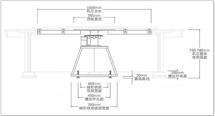 電動餐桌轉盤機芯-T型